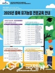 충북농기원, 유기농업대학 교육생 모집