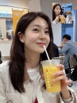 오렌지모터스앤카페 | 백진희, 오렌지 주스 들고 카페에서 여유로운 근황