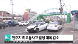원주지역 교통사고 발생 대폭 감소
