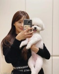 한보름, 비숑 블링이 안고 셀카.."행복해 꼭"