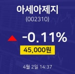 아세아제지노동조합,소비조 | 4월 2일 아세아제지 배당주식 1.78% 45850원