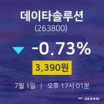 오늘증권시세 데이타솔루션 주가 1일 현재 3390원