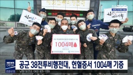 공군제38전투비행전대(공병중대) | 공군 38전투비행전대 헌혈증서 기증