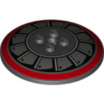 레고 부품 장식 디쉬 Black Dish 6 x 6 Inverted (Radar) - Solid Studs with Dark Red Circle 6143087 44375bpb : 브릭플러스