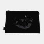양순네수삼 | 양순네 고양이 자수 사각 파우치 (뒹굴) black / gray : bigbigcat