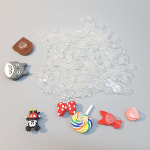 투명 지비츄 꼬다리 10개 1묶음 / 1.2cm 꽁다리 재료 신발 단추 뒷면 붙이는 부속 : 유로풋온라인
