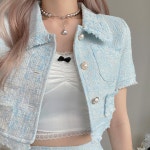 (고퀄공쥬님옷❤︎)Twill pearl romantic set - 트위드 투피스 셋업 : 효미르