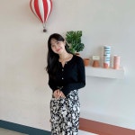 세일상품 꼬임 셔링 허리끈 플라워 롱스커트 : 공블비