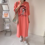 캐쥬얼 데일리 형광 캐릭터 프린트 레터링 루즈핏 마실룩 등하원룩 실내 임산부 홈웨어 디즈니 미키 잠옷 큰옷 굿띵 올랜드 칼리지 피자 : 비모먼트