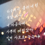 하늘에서 내리는 꽃잎 하나 감성 레터링 인테리어 스티커 large : 코이핀즈