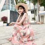 민소매 쉬폰 플라워롱원피스 : 럭스블리
