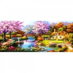 꿈속의정원B도 (A6071-5) 보석십자수DIY패키지 (3D전체보석) 벚꽃풍경보석자수 : 가고픈십자수