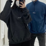 비인더블랙 반집업 하프집업 아노락 기모 오버핏 맨투맨 남녀공용 3color : 비 인더 블랙