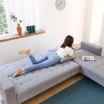 수오 로댄 생활발수 패브릭 3인용+1 카우치 소파베드 : 수오