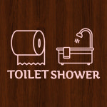 오피스왕국 화장실 toilet shower 그래픽 스티커 국내생산 국산소재 핑크 : 오피스왕국