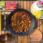2size 시즈닝 하지않는 손잡이 그리들 무쇠 주물팬 업소용 주방 식당 캠핑 차박 감성 : 블링츄