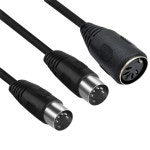 5핀 케이블 MIDI DIN 5Pin 분배기 Y 어댑터 케이블 5 핀 암-이중 2 X DIN-5PIN 남성 연장 오디오 키보드 기타 : 좋은물건과좋은사람