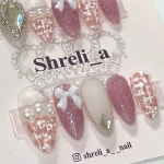 슈렐리아 네일(Shrelia nail) | 러블리 트위드 진주 스와 수제 네일팁 슈렐리아네일 : Shrelia 수제네일팁