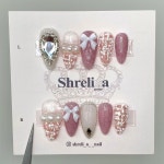 슈렐리아 네일(Shrelia nail) | 러블리 트위드 진주 스와 수제 네일팁 슈렐리아네일 : Shrelia 수제네일팁