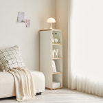 틈새책장 슬림 미니 만화책장 침대옆 소파옆 악보 수납 250x300x810mm, 3단, 화이트 : 아이모던 가구