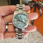 롤렉스 데이데이트 아이스 블루 로만 커스텀 다이얼 36mm : 커스텀앤컬렉션