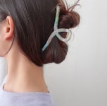 캔디플래닛 홀로그램 투명 집게핀 오로라 올림머리 헤어핀 : 캔디플래닛