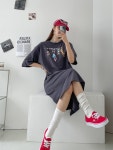 픽쳐 반팔 원피스 빅사이즈 여름 홈웨어 롱티셔츠 디즈니 실내 미키 데일리룩 캐쥬얼 루즈핏 : 비모먼트