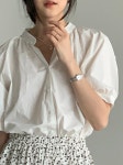 달옷 pharm | 블라우스 레이나 셔링 기본 코튼 데일리 : 달옷