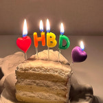 로나파티 HBD 초 생일초 하트 케이크 남자친구 생일 이벤트 와이프 : RONA PARTY