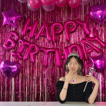 르모트 생일 풍선 세트 이벤트 축하 공주 브라이덜샤워 퍼플 파티용품 : RMOT르모트