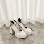 12cm 하이힐 구두 여성 힐 킬힐 키높이 무대 댄스 가보시 화이트 : 셀러리픽