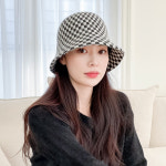 미미샵 체커보드 벙거지 (2컬러) 버킷햇 비니 데일리 모자 여성 겨울 방한 : 미미샵mimishop