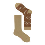 봉주르마치 디자인양말 도트양말 Reverse socks-brown : BONJOUR MARCH