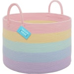 OrganiHaus Cute Basket for Rainbow Classroom Decor 20x13 | Cotton Rope Baskets Storage Toybox Large : 글로벌마마직구