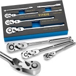 YIYEIE YYEIE 6피스 플렉스 헤드 라쳇 세트 1/4 3/8 1/2 드라이브 익스텐션 바가 있는 6-piece Ratchet Set (1/4/ 3/8/ 1/2 Drive)...