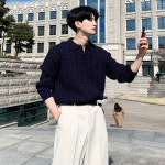 남자봄니트 남자반집업니트 꽈배기 패턴 : 픽앤룩