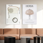 Herda Lamp 캔버스 50호 미드센츄리 바우하우스 디터람스 모던그래픽 디자이너 포스터 : 더 아트컴퍼니