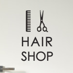 빗과가위소리커트실 | 빗과 가위 hair shop 표시 미용실 인테리어 스티커 large : 코이핀즈