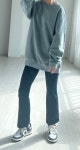 쭈리맨투맨 티셔츠 오버핏 루즈핏 박스티 : 누트913