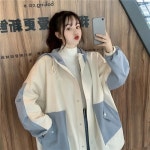 백옥생빛고을지사 | 여성재킷 아우터 카고 재킷 심플한 패치워크 루즈 후드 캐주얼 코트 드로스트링 프레피 스타일 : 치아이