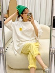 콜렉트반팔 스마일 트임 오버핏 패치 박스티셔츠 : 데일리오버