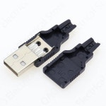 IMC A 타입 수 USB 4 핀 플러그 소켓 커넥터, 블랙 플라스틱 인기 , 10 개 : 원큐무역