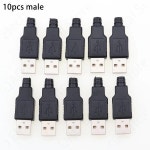 IMC A 타입 수 USB 4 핀 플러그 소켓 커넥터, 블랙 플라스틱 인기 , 10 개 : 원큐무역