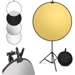 LimoStudio 43 5in1 디스크 리플렉터 5가지 색상 화이트 블랙 실버... 스탠드 클램프 클립 홀더 마운트 브래킷 우산 AGG3 43 in. : bsone006