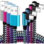 Teeind USB C 앵글코드 90도/6ft/4팩 나일론 케이블 삼성 갤럭시 S10/S10e/9/노트10 충전기 케이블블루/블랙/마젠타/퍼플 : 시크픽21