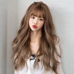 7JHH 여성용 허니 블론드 가발 바디 웨이브 다크 브라운 합성 헤어 앞머리 포함 초보자 친화적 : 바오직구몰