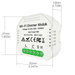 조광기 모듈 1 갱 DIY 미니 LED WiFi 조광기 모듈 Tuya 원격 제어 1 웨이 스마트 조명 조광 가능 스위치 : 월드커넥트마켓