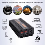 순수 사인파 인버터 2000 2600 3000 6000W 전원 DC 12V 24V AC 220V 전압 변환기 LED 태양광 자동차 전원 인버터 : 리셀인터마켓