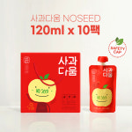 100% 착즙 안전캡 있는 사과다움 씨 없는 국내산 사과즙 120ml 10포 어린이 간식 : 푸드테라피