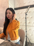 카멜 이중 겹 가디건 : 오브에떼